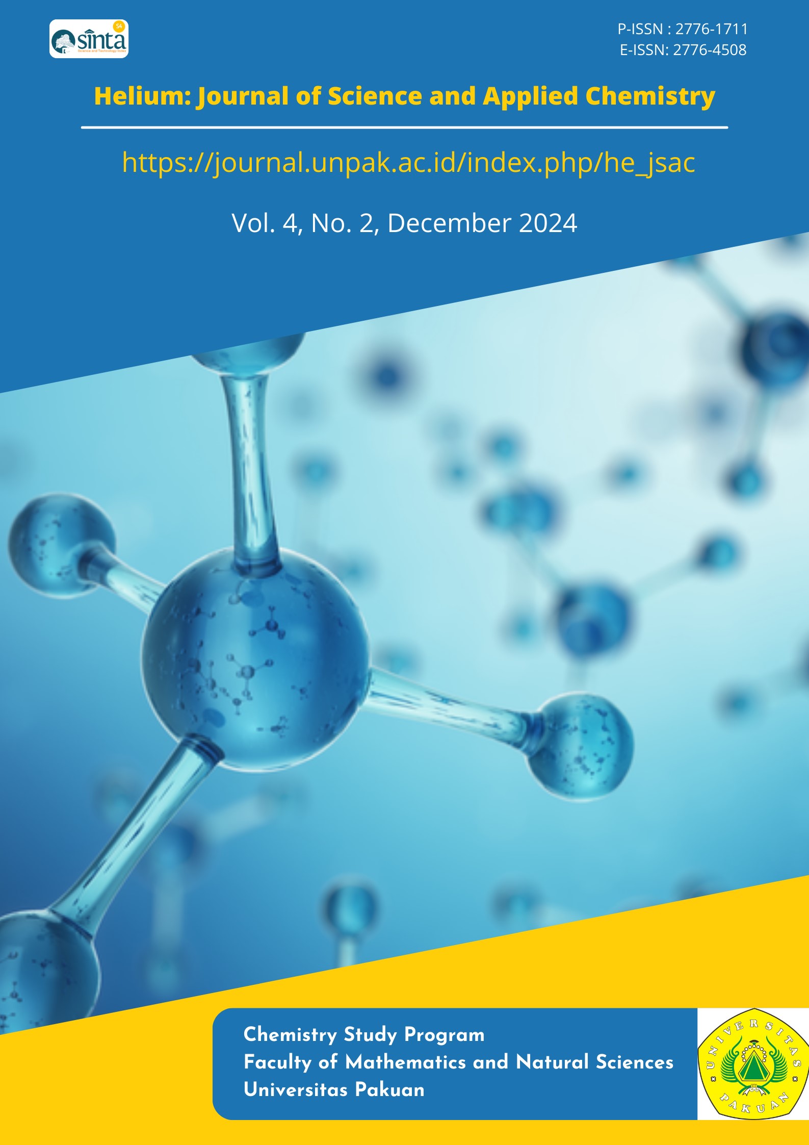 					View Vol. 4 No. 2 (2024): Helium: Journal of Science and Applied Chemistry (In Progress)
				